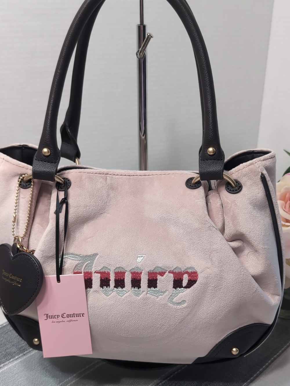 Juicy Couture Retro Vibe Satchel w/ Heart Charm